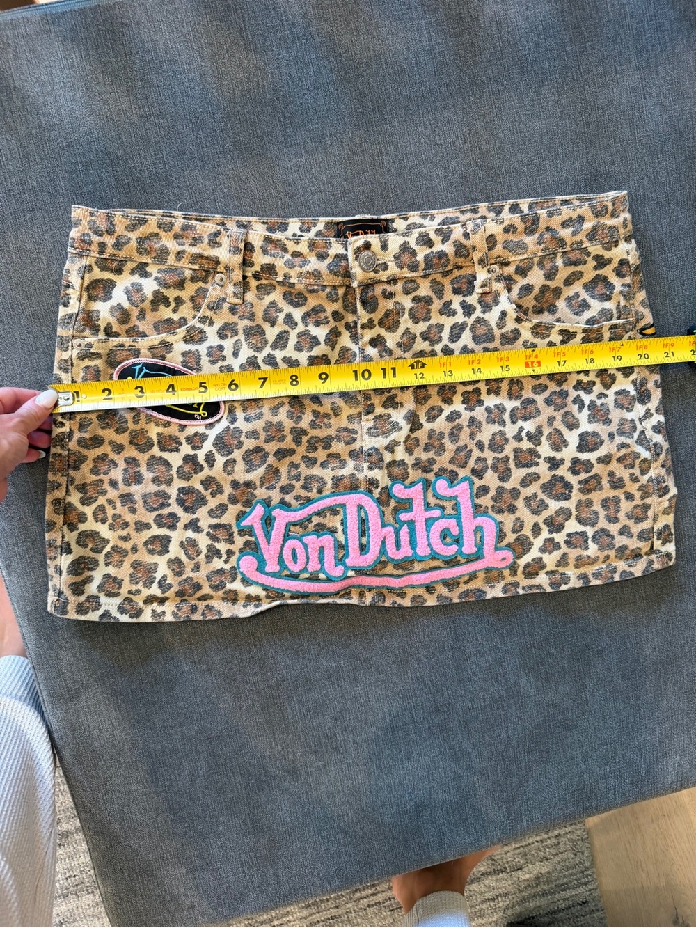 Von Dutch Leopard Print Micro Mini Skirt Brown Size XL - Picture 8 of 14